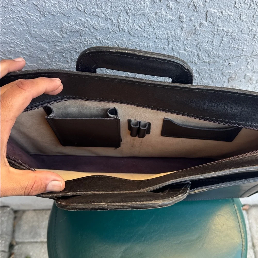 Elegant Brown Leather Men's Briefcase 💼